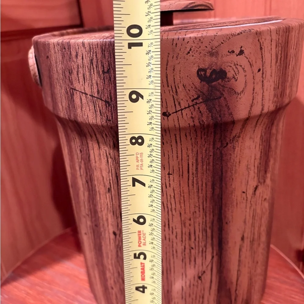 Mid-Century Modern faux wood grain ice bucket